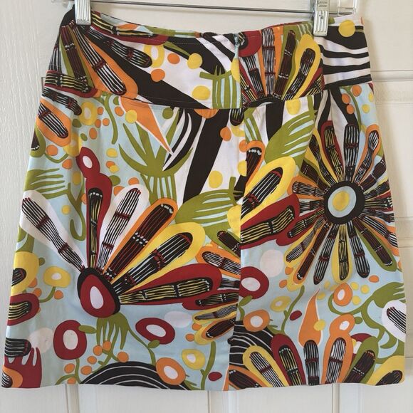 Vintage Y2K Mini Skirt Size 6 Maximalist Art to Wear Abstract‎ Whimsical Floral - Picture 8 of 12